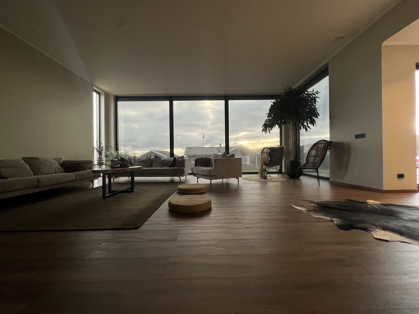 Open living room with a window wall, Uddevalla, original