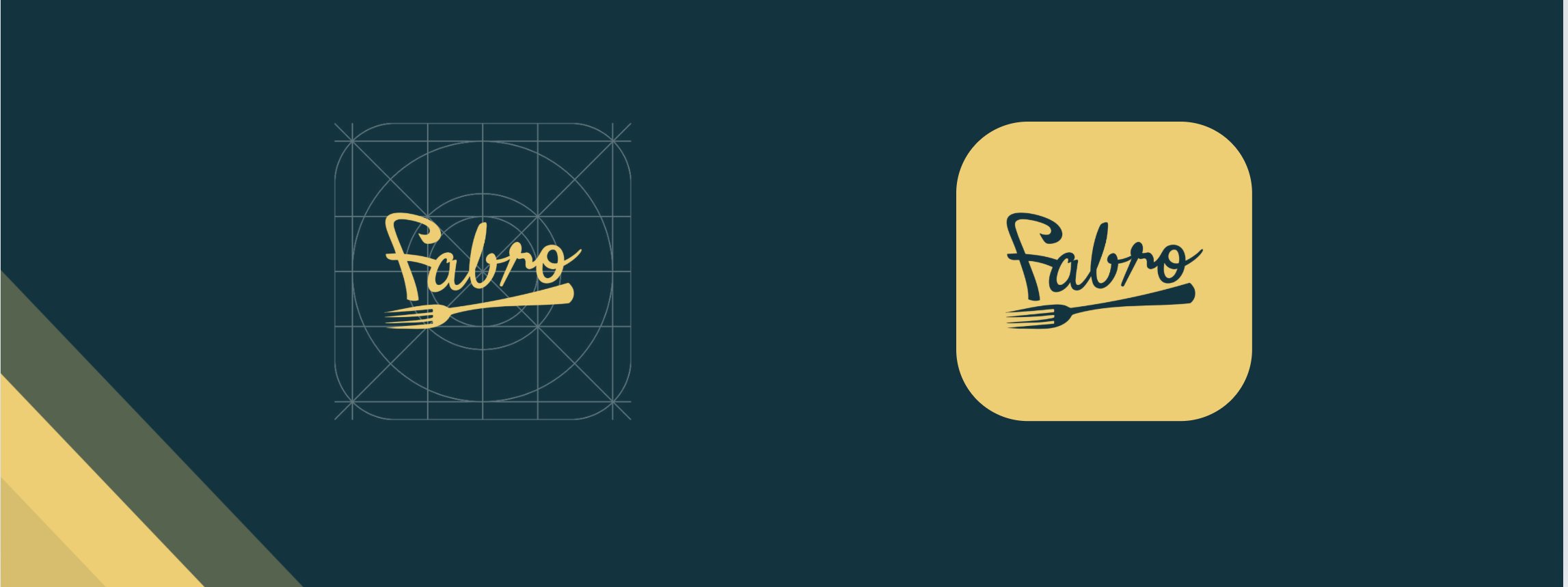 App icon on its construction grid next to the finished yellow icon